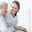 caregiver from home care agency in south florida building rapport with elderly patient
