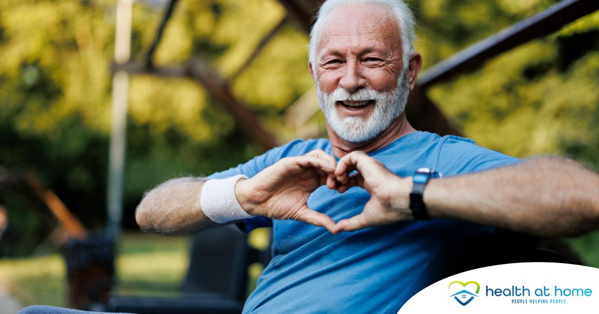 A senior stays active during men’s health month benefitting from senior health at home.