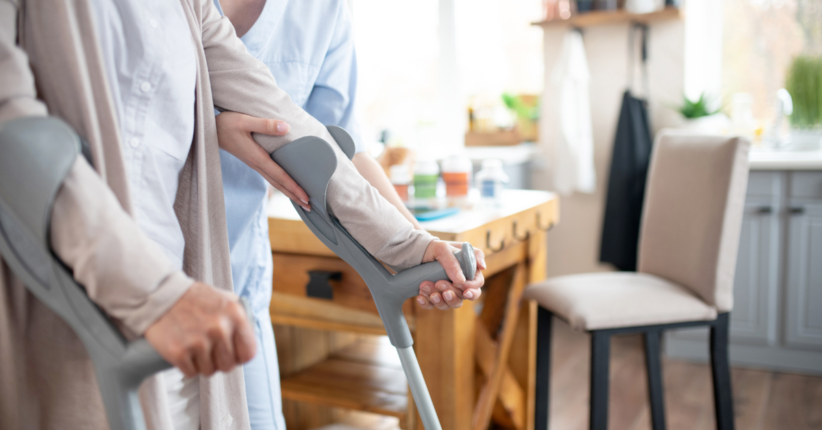 person receiving home care after surgery in florida